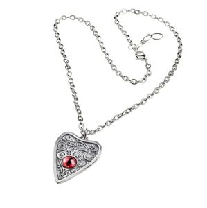 Alchemy Gothic Ouija Pendant Necklace – Red Cat’s Eye Keyhole | Deadstock | NWT